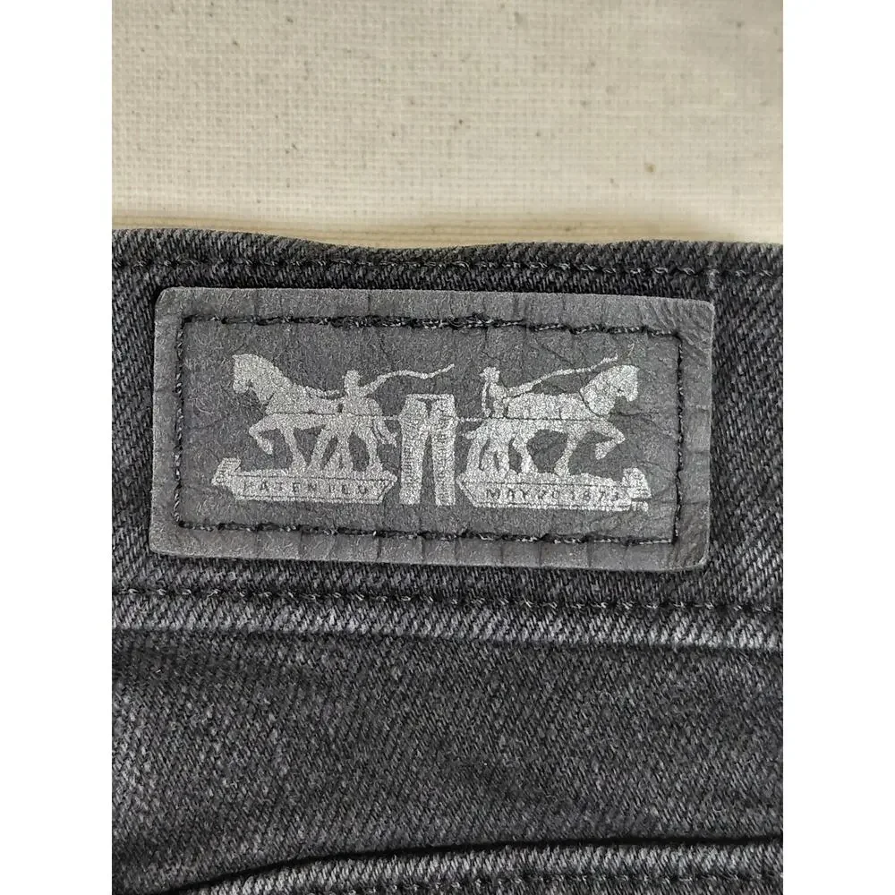 Levi's 505 Straight Leg Black Denim Jeans Pockets Women See Measurements